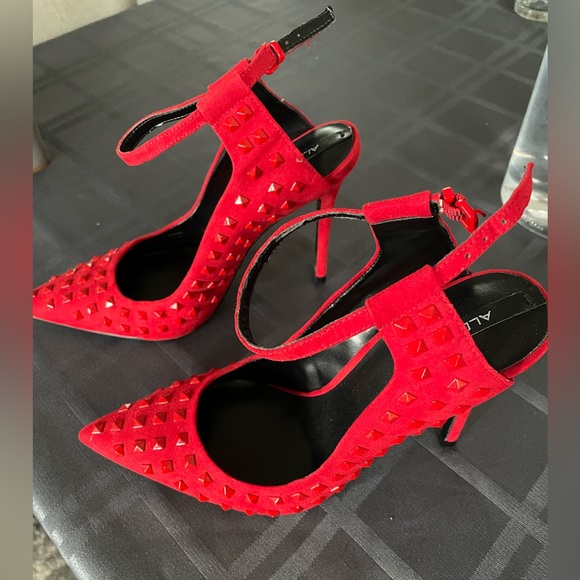 Also Red Studded Heels - Picture 2 of 5
